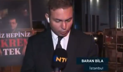 NTV canlı yayınında "Siz hepiniz Ekrem tek" pankartı açıldı