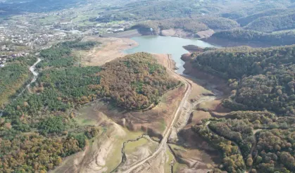 Yalova’da Gökçe Barajı’nda sular çekildi, tarihi kalıntılar ortaya çıktı