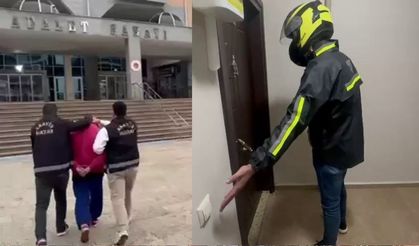 Kurye kılığına giren polis, suçluyu kapıda yakaladı! İşte o anlar