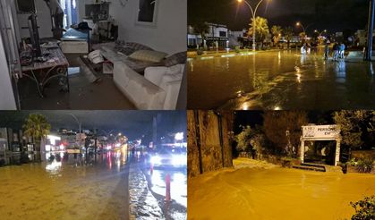 Bodrum'da sel felaketi: İstinat duvarı çöktü, 9 kişi tahliye edildi!
