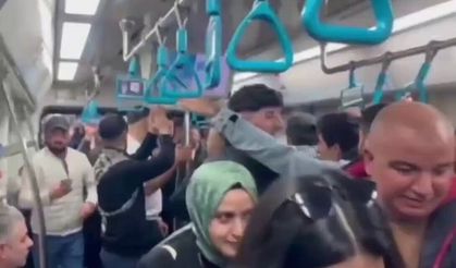 İstanbul metrosunda terör örgütü elebaşı lehine atılan sloganlar kamerada
