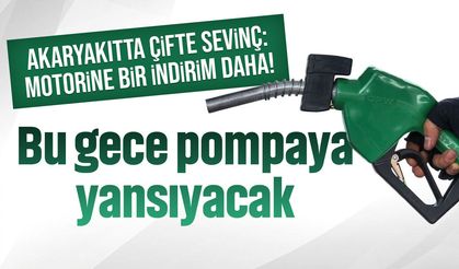 Akaryakıtta çifte sevinç: Motorine bir indirim daha! Bu gece pompaya yansıyacak