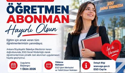 Ankara'da Öğretmenlere Abonman Müjdesi: 1 Ekim'de Başlıyor