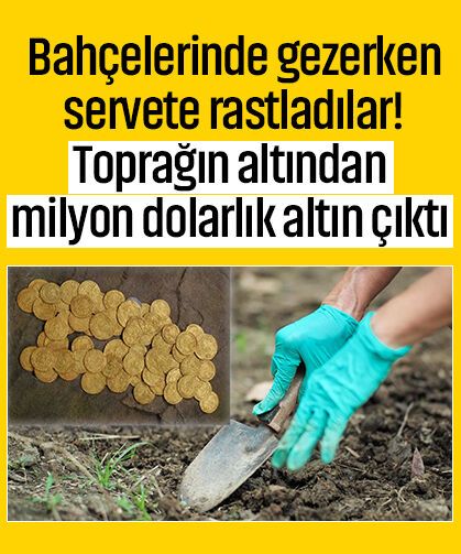 Bahçelerinde gezerken servete rastladılar! Toprağın altından milyon dolarlık altın çıktı