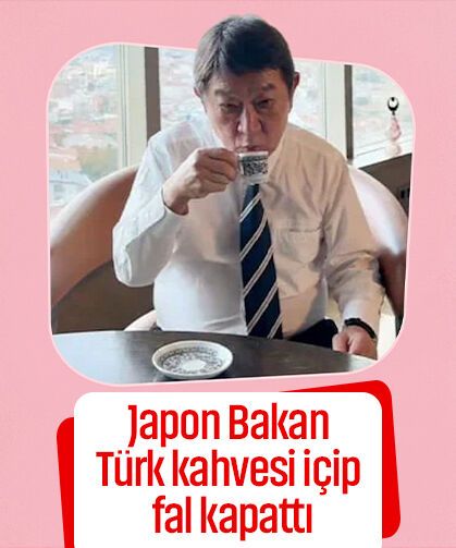 Japon Bakan Türk kahvesi içip fal kapattı