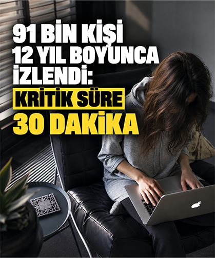 91 bin kişi 12 yıl boyunca izlendi: Kritik süre 30 dakika