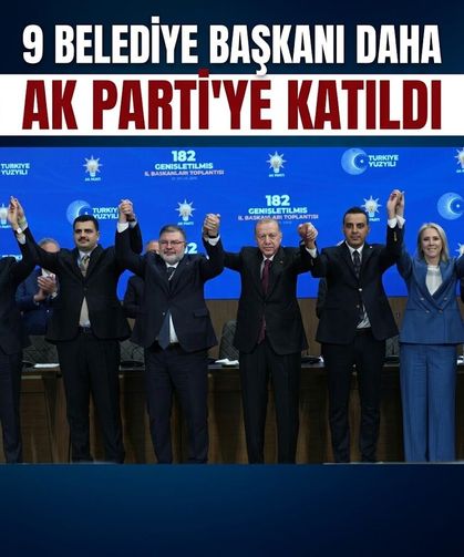 9 belediye başkanı daha AK Parti'ye katıldı: Cumhurbaşkanı Erdoğan rozetlerini taktı