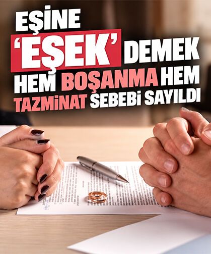 Eşine ‘Eşek’ demek hem boşanma hem tazminat sebebi sayıldı