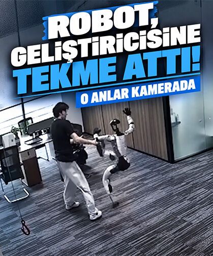 Robot, geliştiricisine tekme attı! O anlar kamerada