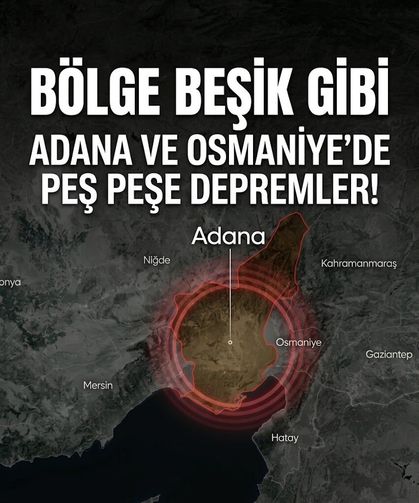 Adana'da 4.4 büyüklüğünde bir deprem daha
