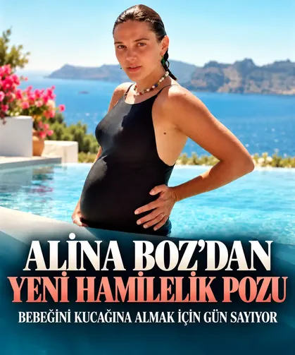 Alina Boz’dan yeni hamilelik pozu! Bebeğini kucağına almak için gün sayıyor