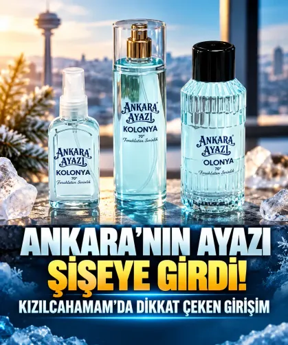 Ankara’nın meşhur ayazı şişeye girdi! Kızılcahamam’da dikkat çeken girişim