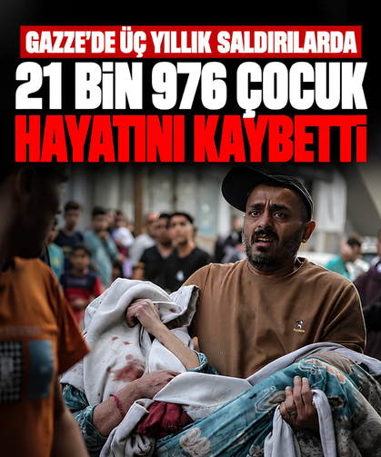 Gazze'de üç yıllık saldırılarda 21 bin 976 çocuk hayatını kaybetti