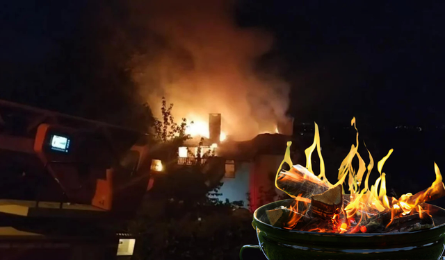 Bir kıvılcım yeter! Mangal ateşi bütün binayı yaktı