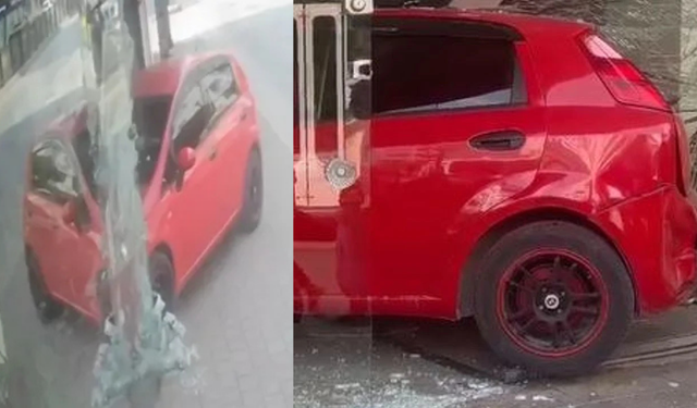 Adana’da akılalmaz kaza! Otomobil mağazaya girdi