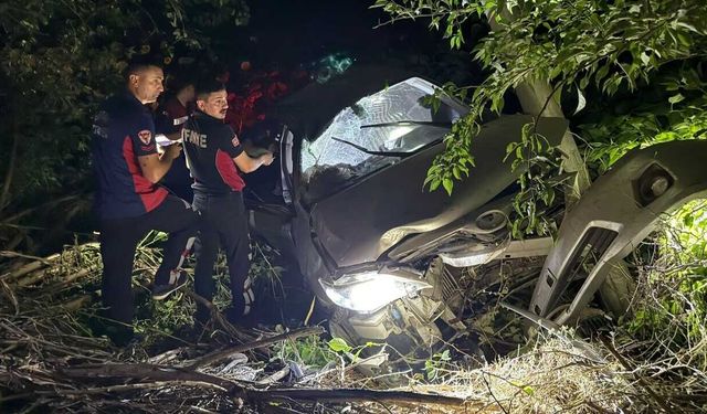 Tokat'ta tarlaya uçan otomobilde 1'i bebek 6 kişi yaralandı
