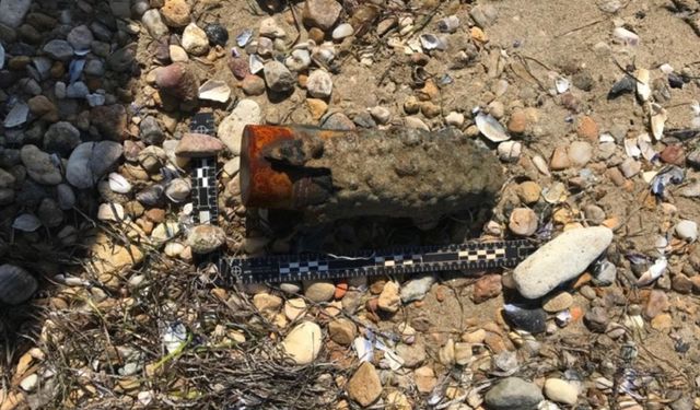 Çanakkale'de patlamamış top mermisi bulundu
