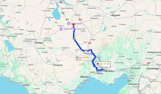 Adana - Aksaray arası kaç km? Adana - Aksaray arası kaç kilometre ve kaç saat sürer? Yol ne kadar benzin yakar?