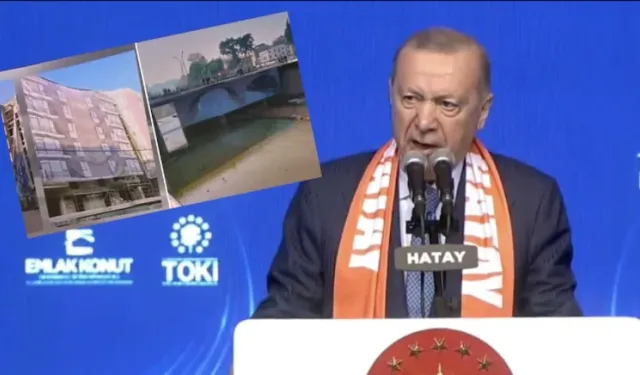 Erdoğan brandaların arkasındaki binaları gösterdi! 'Şu güzelliklere bak, bu işi başardık'