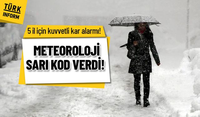 5 il için kuvvetli kar alarmı! Meteoroloji sarı kod verdi!