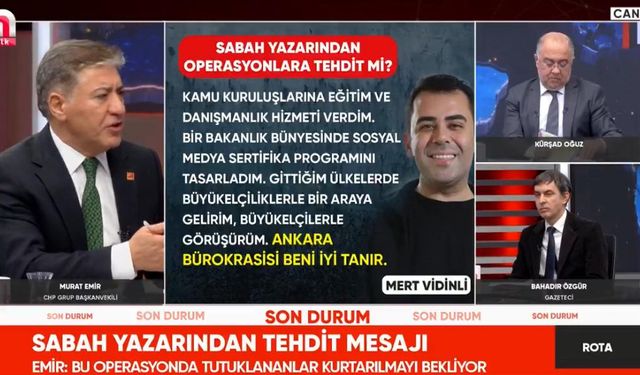 CHP'li Emir'den Saran soruşturmasına canlı yayında sert çıkış: "Halk desteğini kaybeden iktidar kurumlara saldırıyor"