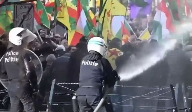 Belçika polisinden YPG/SDG yandaşlarına sert müdahale!