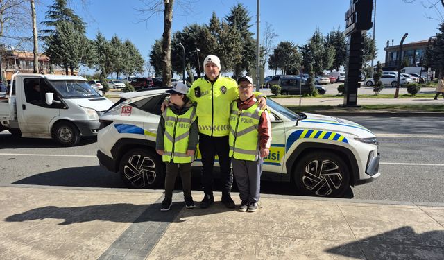 Ordu’da özel öğrencilerden trafik denetimi