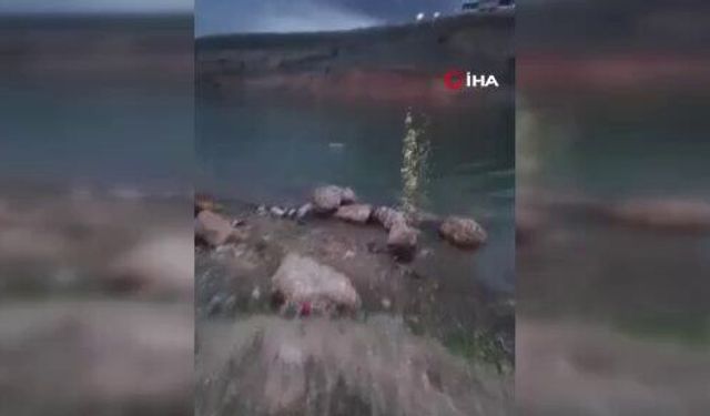 Malatya'da gölette boğulan şahsın son anları kıyıdaki vatandaşlar tarafından saniye saniye kaydedildi