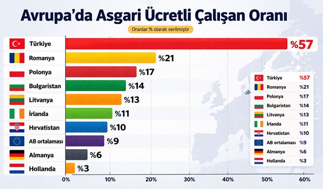 Türkiye’de her iki çalışandan biri asgari ücretli