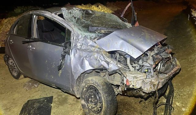 Keşan'da otomobil takla attı, iki kişi yaralandı