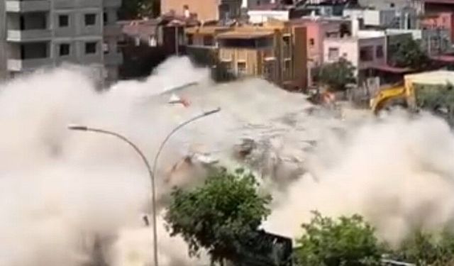 Adana'da kontrollü yıkım kontrolden çıktı! Kadın son anda kaçtı