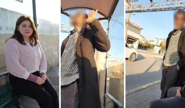 Kocaeli'de mide bulandıran olay: Genç kadın durakta tacizciyi saniye saniye kaydetti!