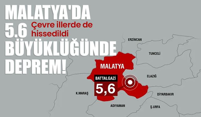 Malatya'da 5.6 büyüklüğünde deprem!