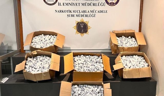 Samsun’da dev operasyon: 225 bin uyuşturucu hap ele geçirildi