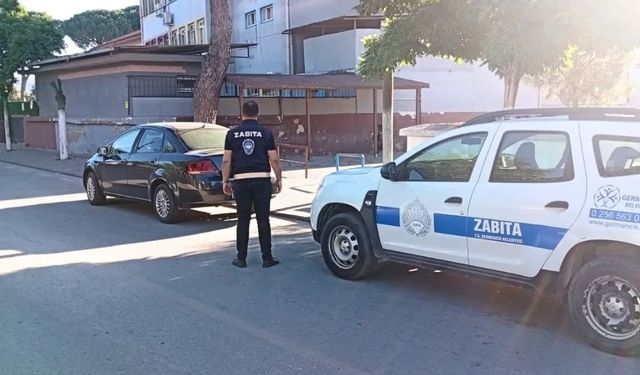Germencik'te okul önünde zabıta denetimi devam ediyor