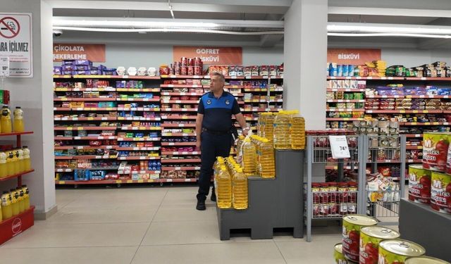 Kayseri'de zabıtasından market deneyimi