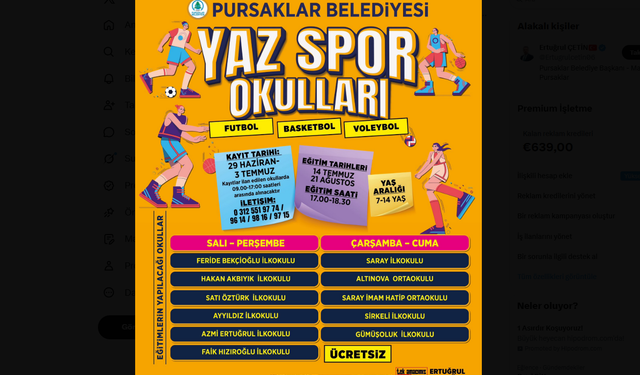 Öğrenciler spora doyacak: Pursaklar'da yaz spor okulları için kayıtlar başlıyor!