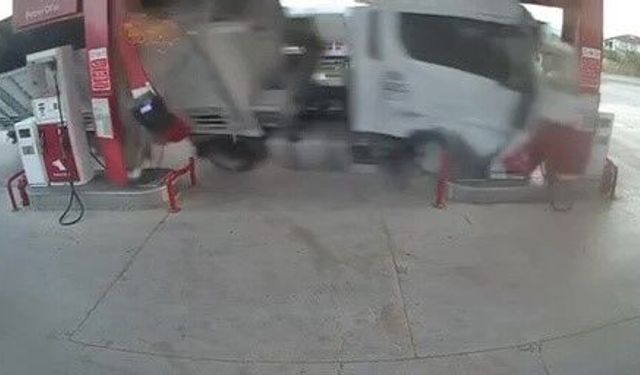 Tır, markette alışveriş adama böyle çarptı!