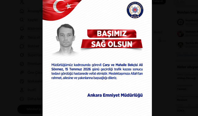 Ankara'da acı kayıp! Emniyet Müdürlüğünde görevli bekçi hayatını kaybetti