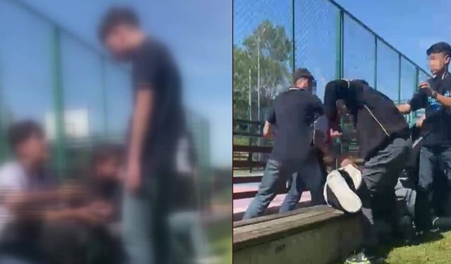 Çocuklar arasında kavga! Acımasızca saldırıp, kayda aldılar