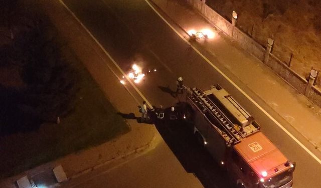 Seyir halindeki motosiklet alev topuna döndü! Kayseri'de korku dolu anlar