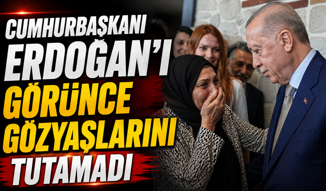 Cumhurbaşkanı Erdoğan'ı görünce gözyaşlarını tutamadı