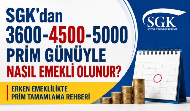 SGK’dan 3600-4500-5000 prim günüyle nasıl emekli olunur? Erken emeklilikte prim tamamlama rehberi