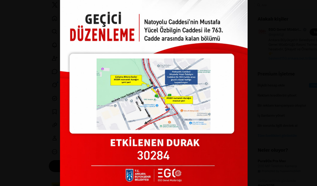 Ankaralılar dikkat! EGO duyurdu: Bugünden itibaren o caddeler kapalı olacak
