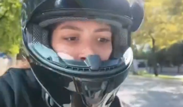 İlk kez trafiğe çıkan motosiklet sürücüsü kaza anını paylaştı