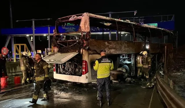 Kuzey Marmara Otoyolu'nda otobüs yandı: 2 ölü, 8 yaralı