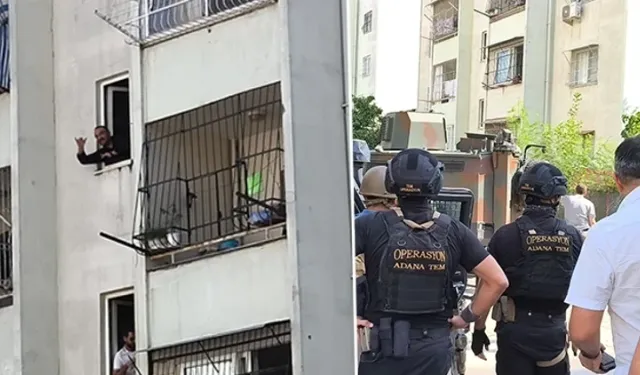 Yakalanacağını anlayınca el bombasıyla eve kapandı!