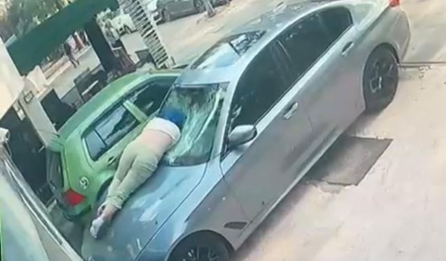 Ankara'da dehşete düşüren olay kamerada: Otelin 6'ncı katından otomobilin üzerine düştü