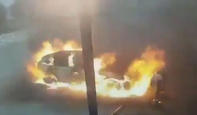 Kayseri’de şarj istasyonunda Togg alev alev yandı!