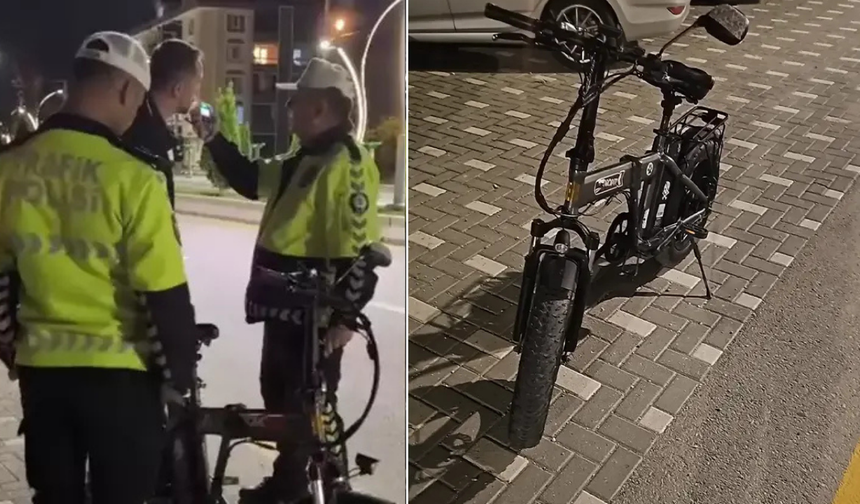 İki kez ehliyetine el kondu, bu kez bisikletle yakalandı: Polisin cevabı oldu